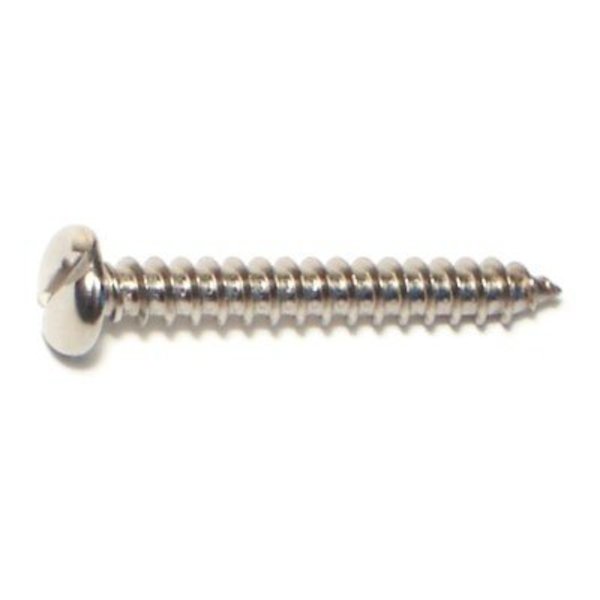 Midwest Fastener Sheet Metal Screw, #8 x 1-1/4 in, 18-8 Stainless Steel Pan Head Slotted Drive, 20 PK 62385